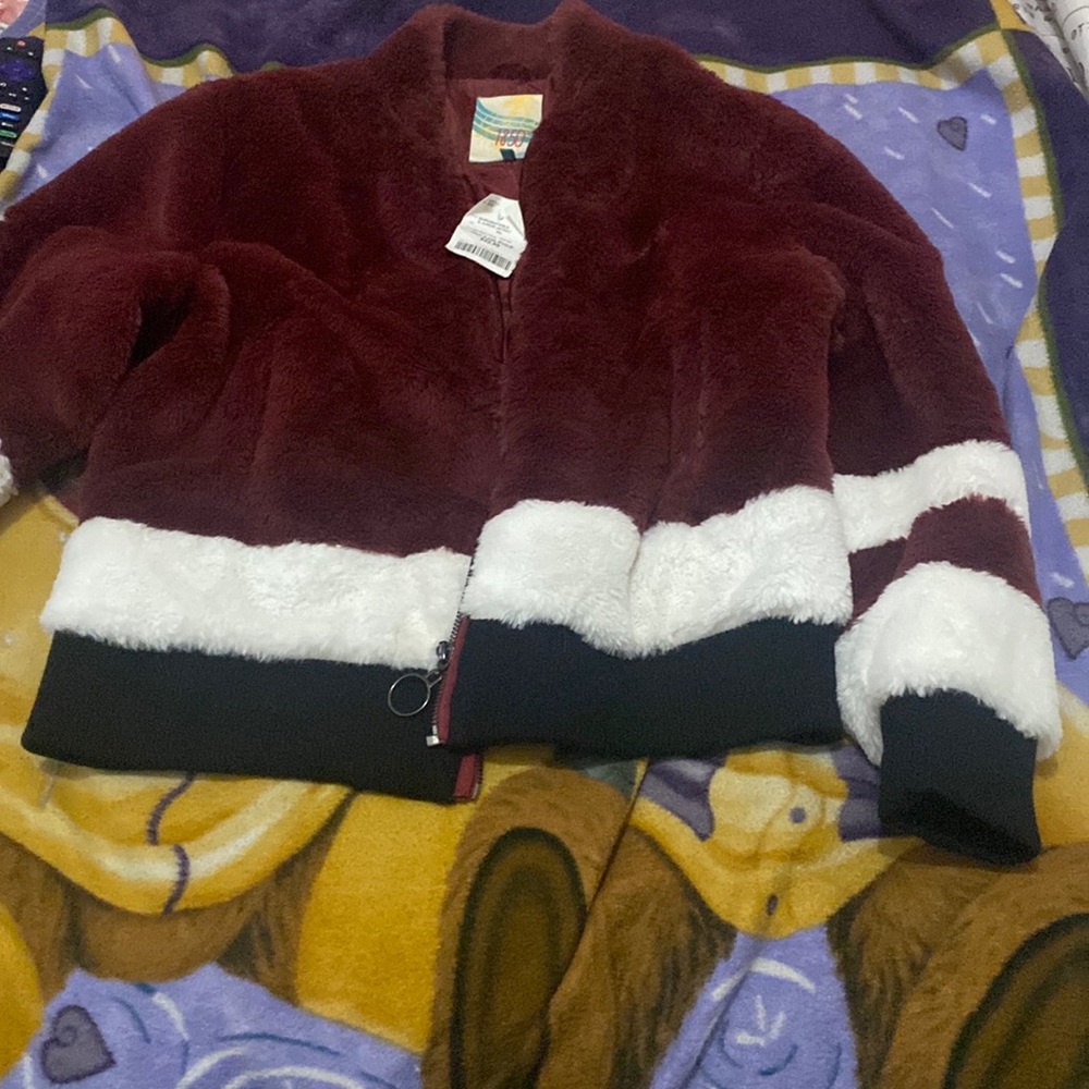FURRY winter coat , great quality, size MEDIUM